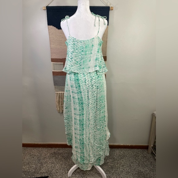 Parker Revolve Cara 100% Silk High Low Maxi Dress in Honey Dew Tracks M - Picture 3 of 9